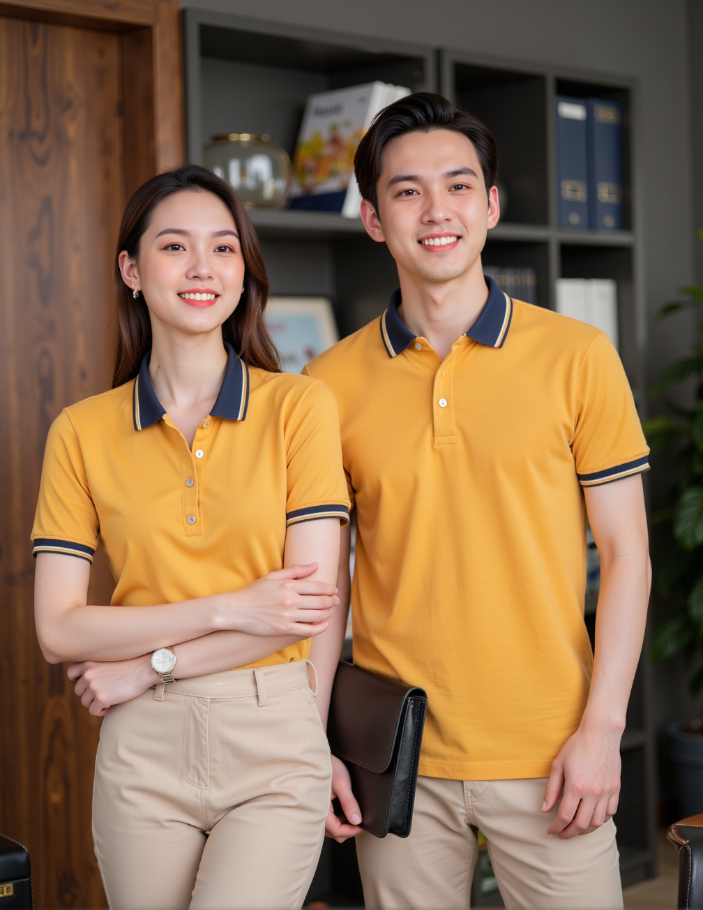 áo thun polo màu vàng