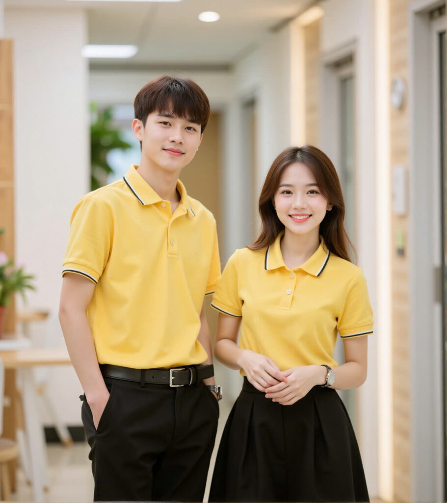 đồng phục học sinh màu vàng