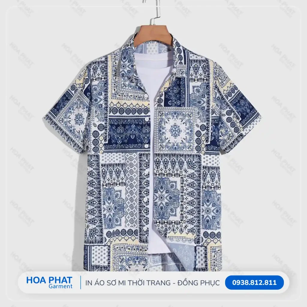 Thiết kế áo sơ mi đồng phục in chuyển nhiệt