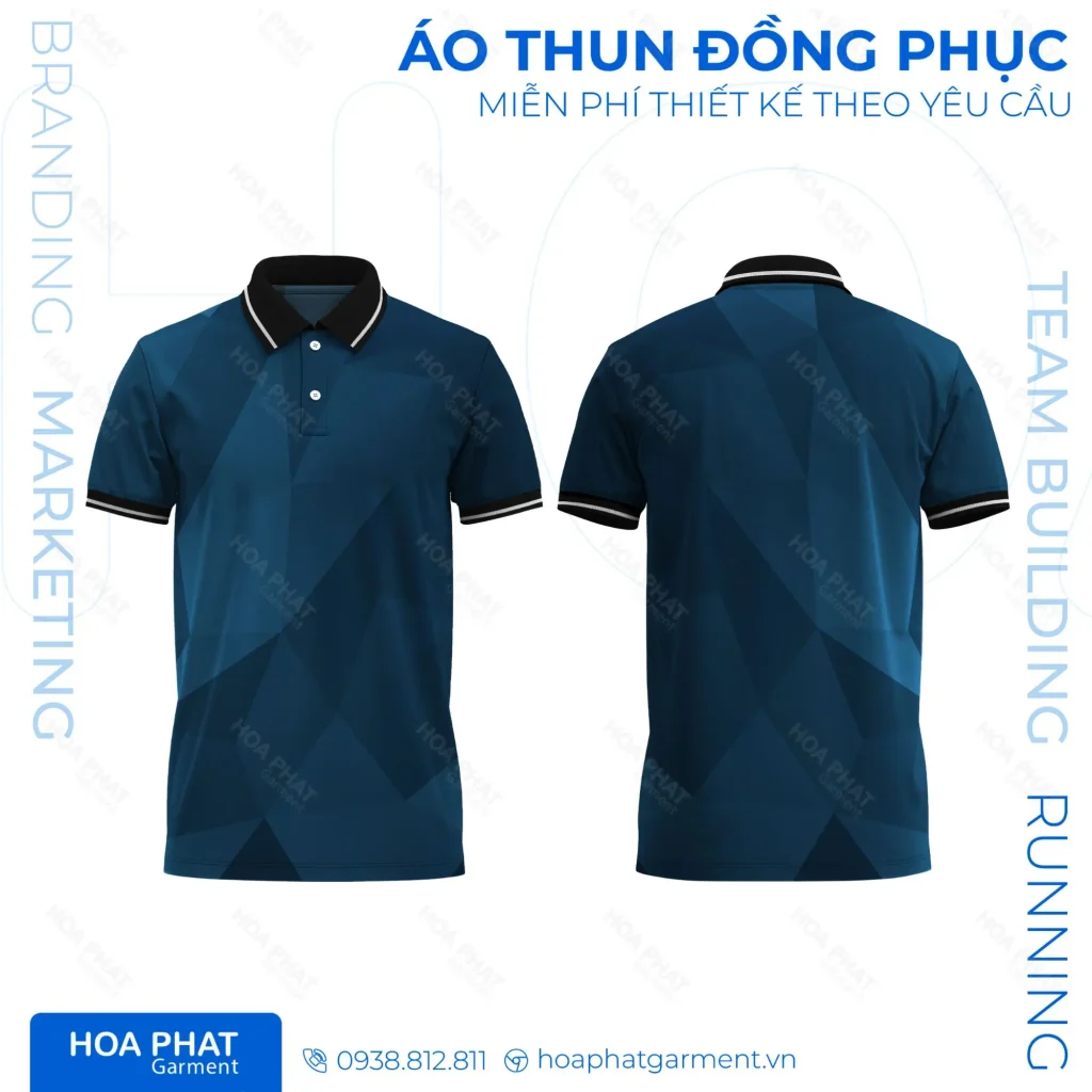 Giải pháp đồng phục doanh nghiệp – Đồng bộ hình ảnh, tối ưu vận hành 11 Thiết kế áo thun đồng phục màu xanh-HP72