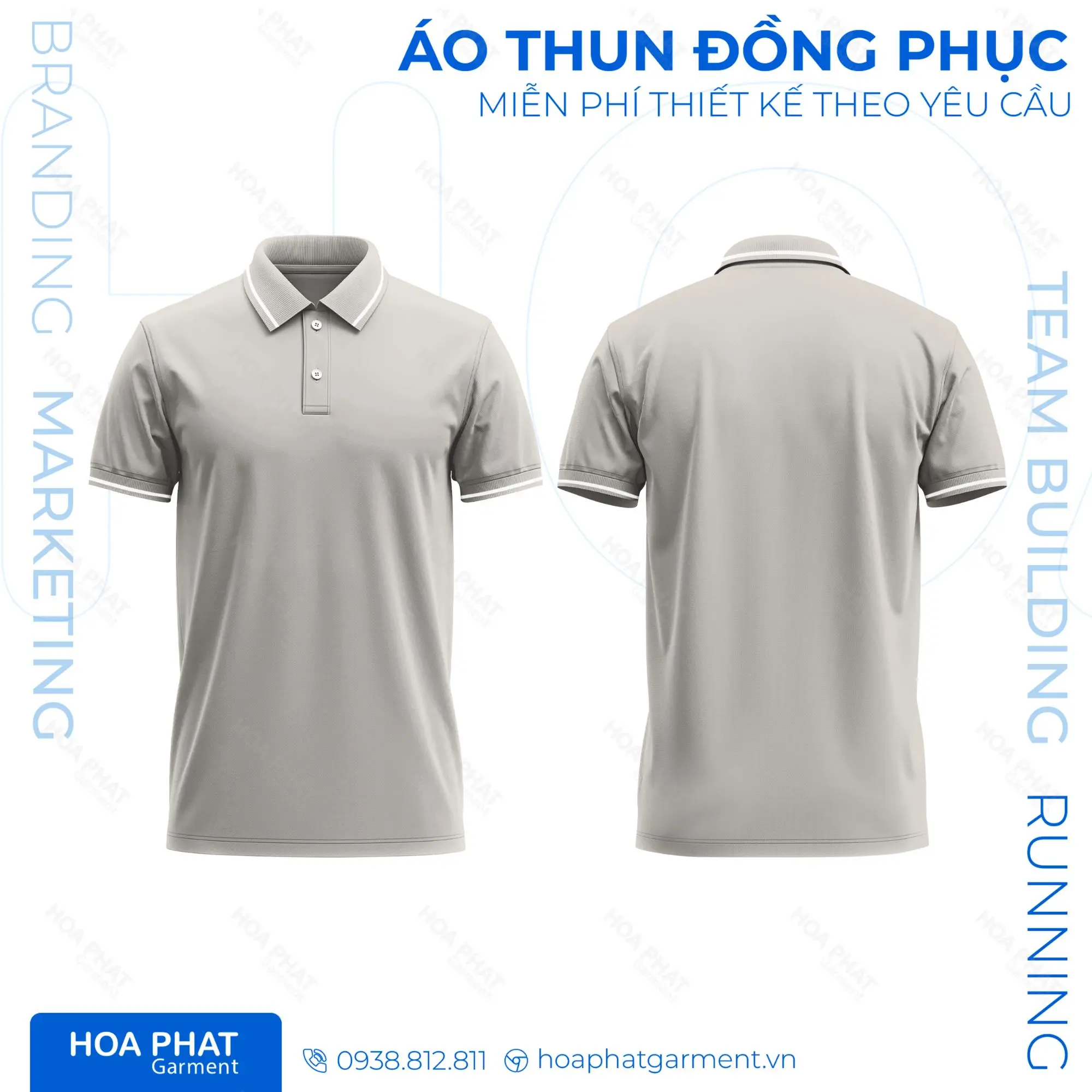 Thiết kế áo thun đồng phục màu trắng-HP68