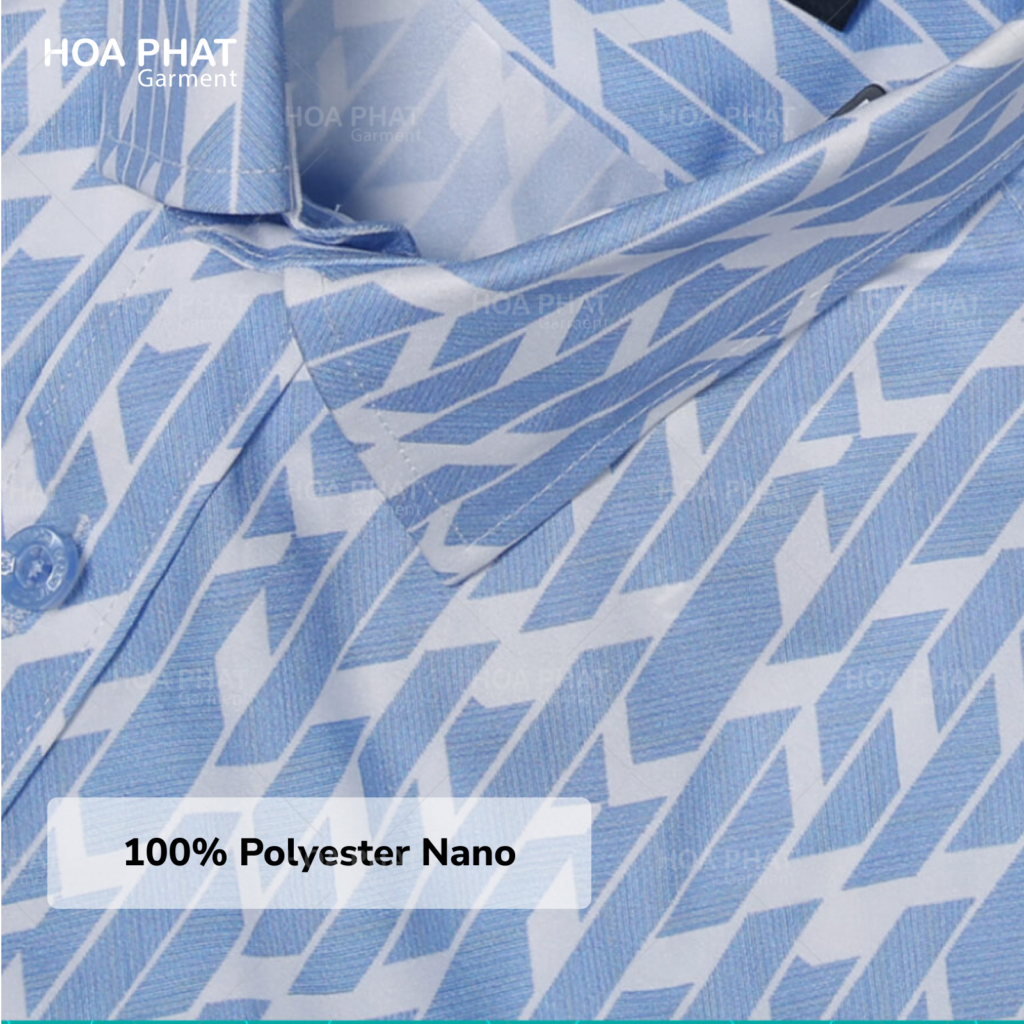 In chuyển nhiệt lên vải sơ mi 100% Polyester Nano