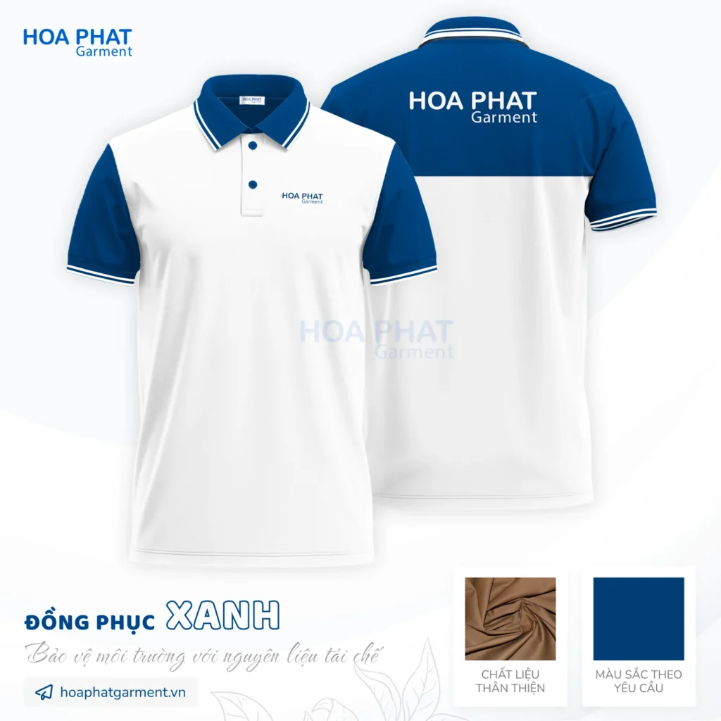 Giải pháp đồng phục doanh nghiệp – Đồng bộ hình ảnh, tối ưu vận hành 10 Áo thun đồng phục xanh - Vải thun bảo vệ môi trường- HP202