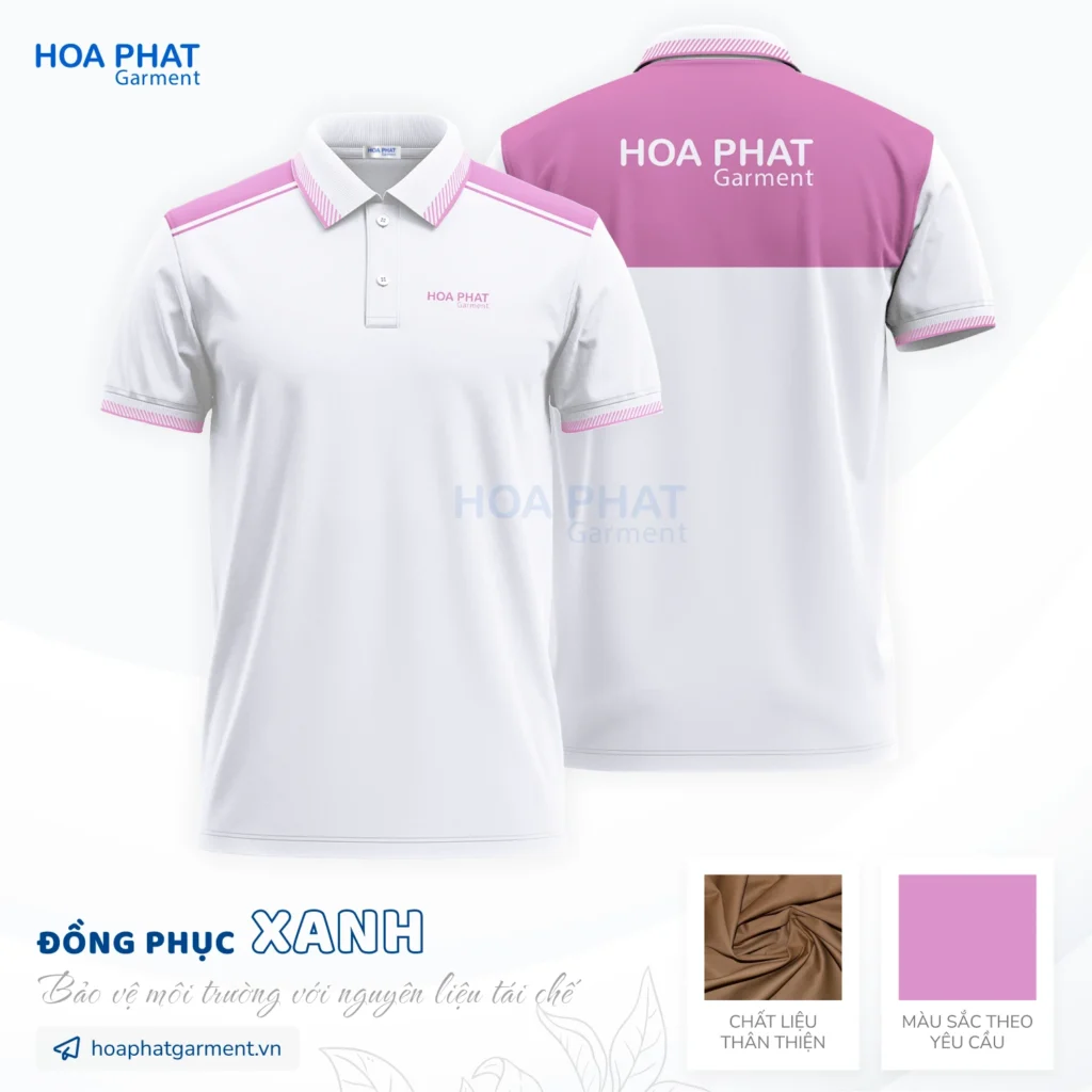 Giải pháp đồng phục doanh nghiệp – Đồng bộ hình ảnh, tối ưu vận hành 5 Áo thun đồng phục xanh - Vải thun bảo vệ môi trường- HP206