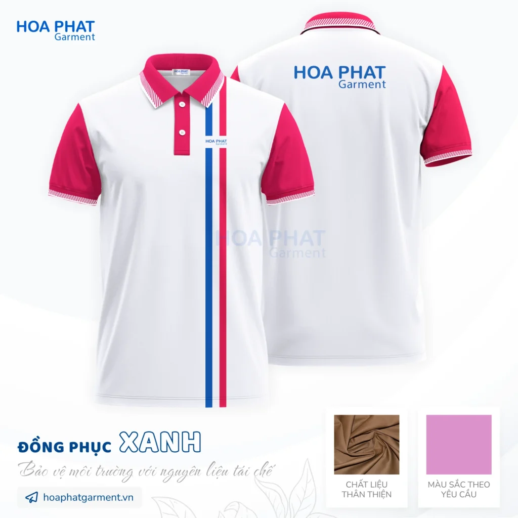 Giải pháp đồng phục doanh nghiệp – Đồng bộ hình ảnh, tối ưu vận hành 3 Áo thun đồng phục xanh - Vải thun bảo vệ môi trường- HP208