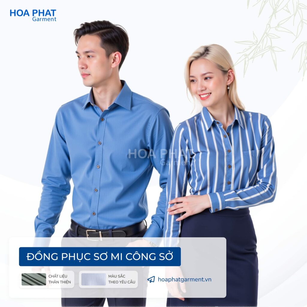 Giải pháp đồng phục doanh nghiệp – Đồng bộ hình ảnh, tối ưu vận hành 22 Áo sơ mi đồng phục công sở dài tay - HP306