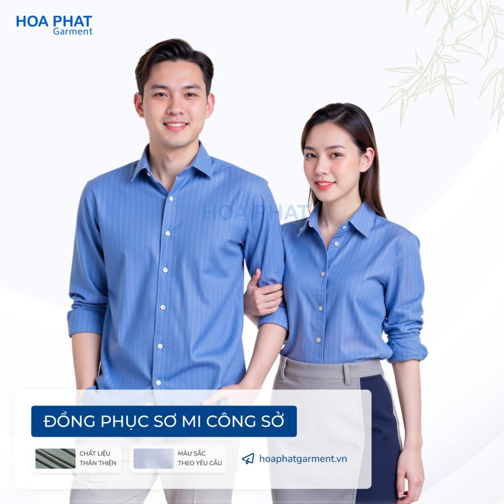 Giải pháp đồng phục doanh nghiệp – Đồng bộ hình ảnh, tối ưu vận hành 19 Áo sơ mi đồng phục công sở dài tay - HP309