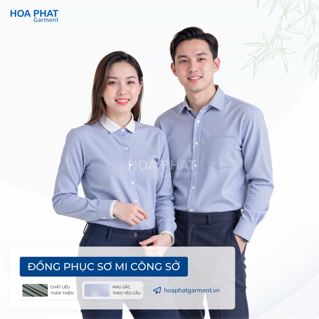 Giải pháp đồng phục doanh nghiệp – Đồng bộ hình ảnh, tối ưu vận hành 15 Áo sơ mi đồng phục công sở dài tay - HP313