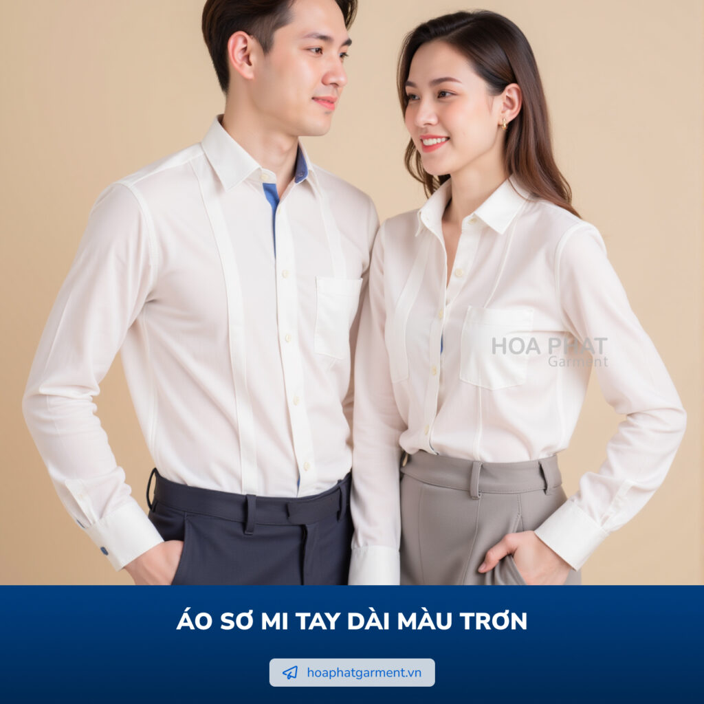áo đồng phục sơ mi trơn