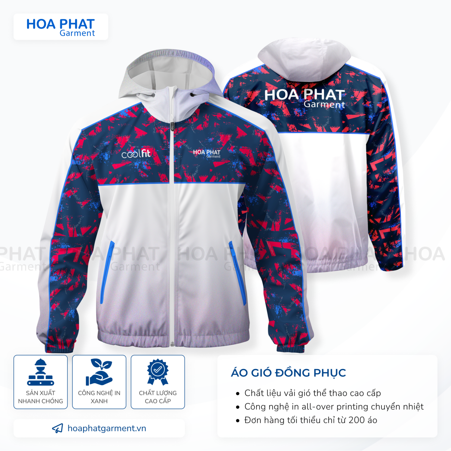 Áo gió đồng phục thể thao - HP101