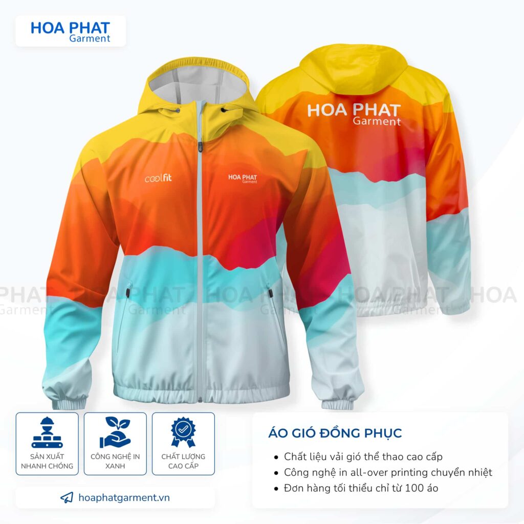 Giải pháp đồng phục doanh nghiệp – Đồng bộ hình ảnh, tối ưu vận hành 36 Thiết kế áo khoác gió đồng phục thể thao - HP117