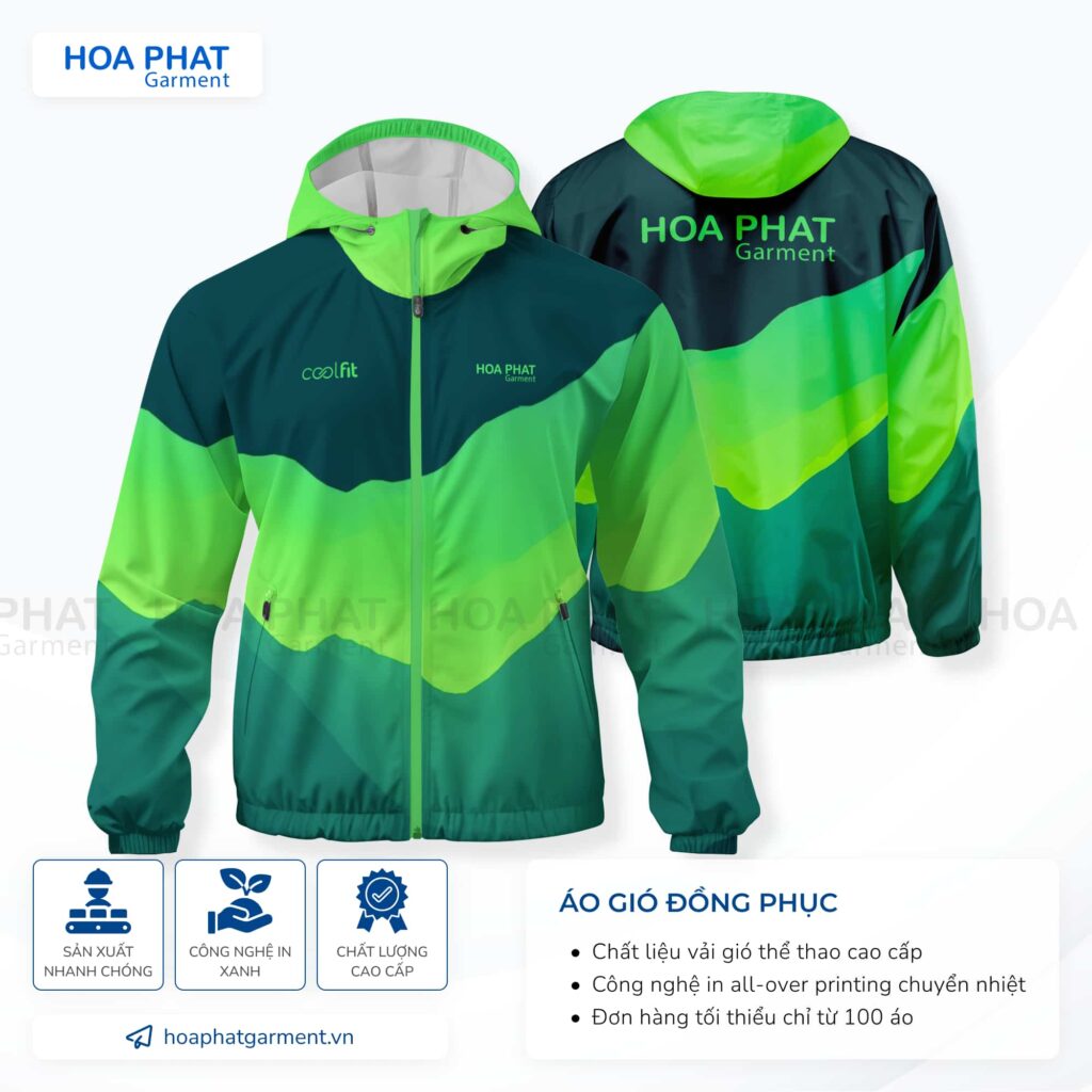 Giải pháp đồng phục doanh nghiệp – Đồng bộ hình ảnh, tối ưu vận hành 37 Thiết kế áo khoác gió đồng phục thể thao - HP116
