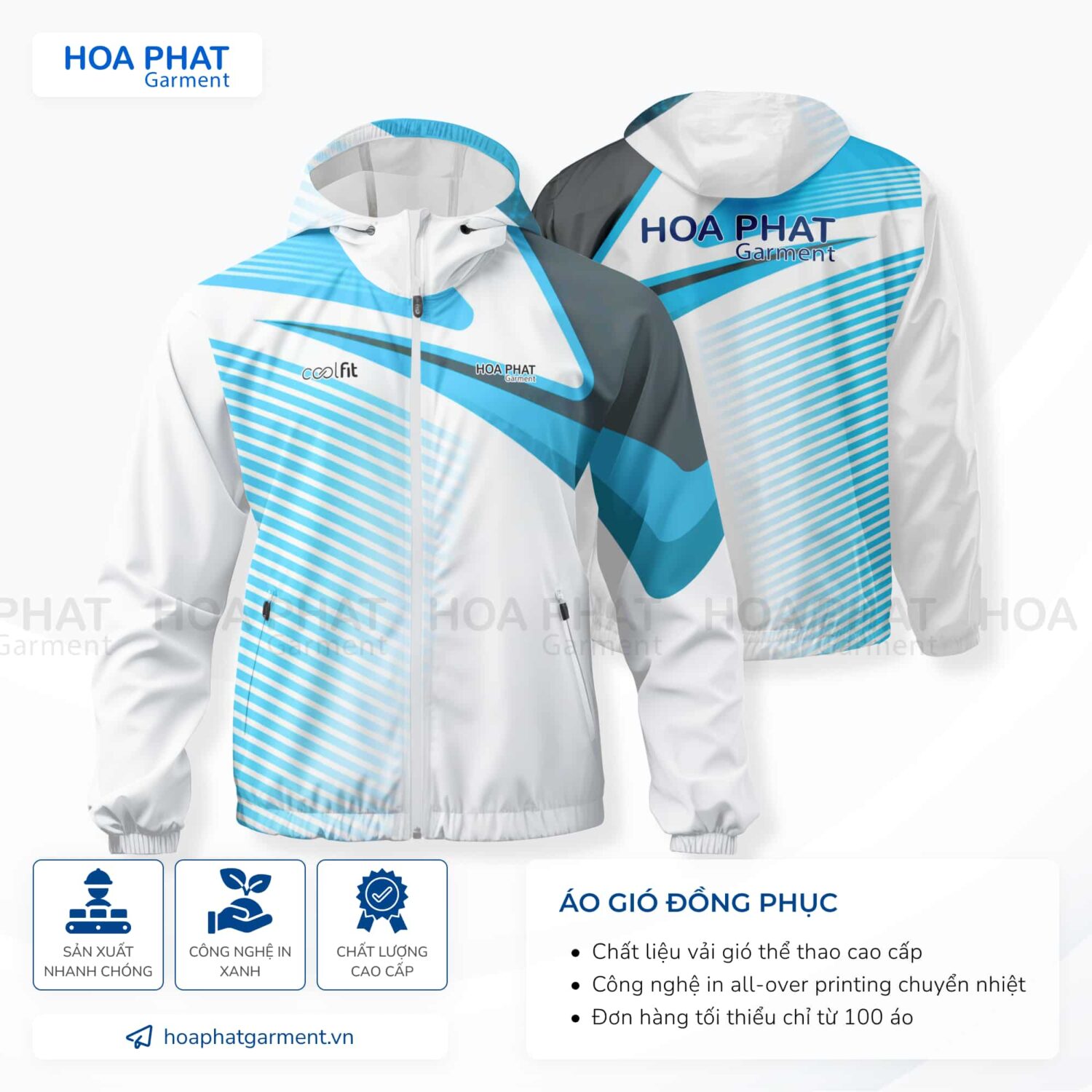 Thiết kế áo khoác gió đồng phục thể thao - HP113