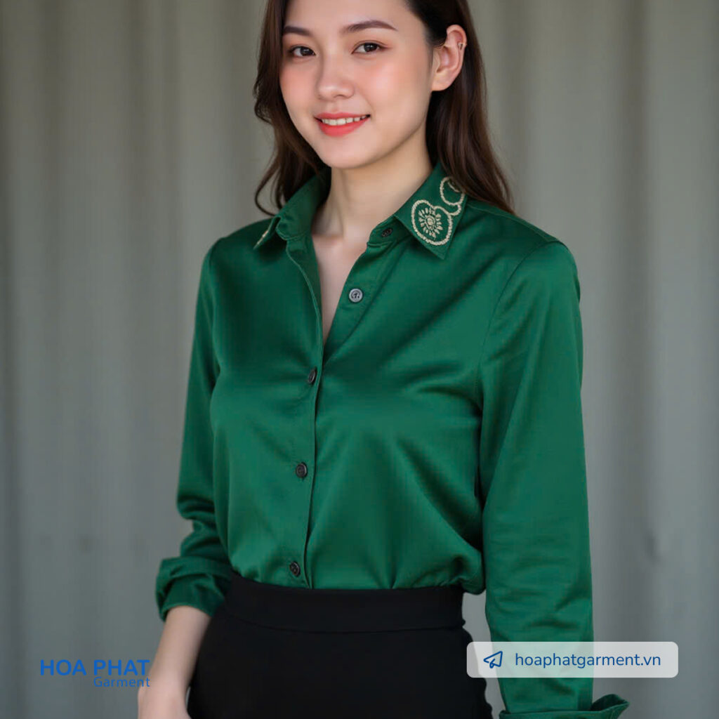 áo sơ mi nữ đẹp màu xanh lá