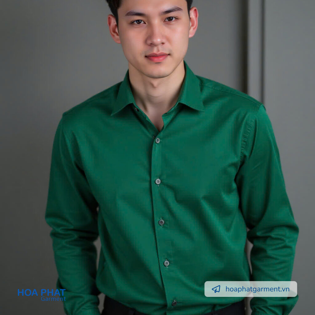 sơ mi nam màu xanh lá đẹp