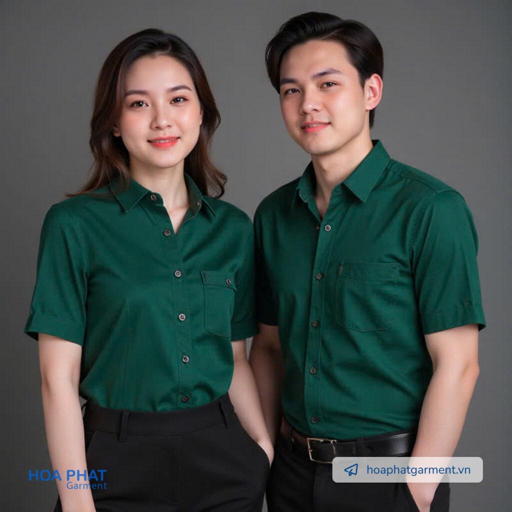 sơ mi màu xanh lá đẹp