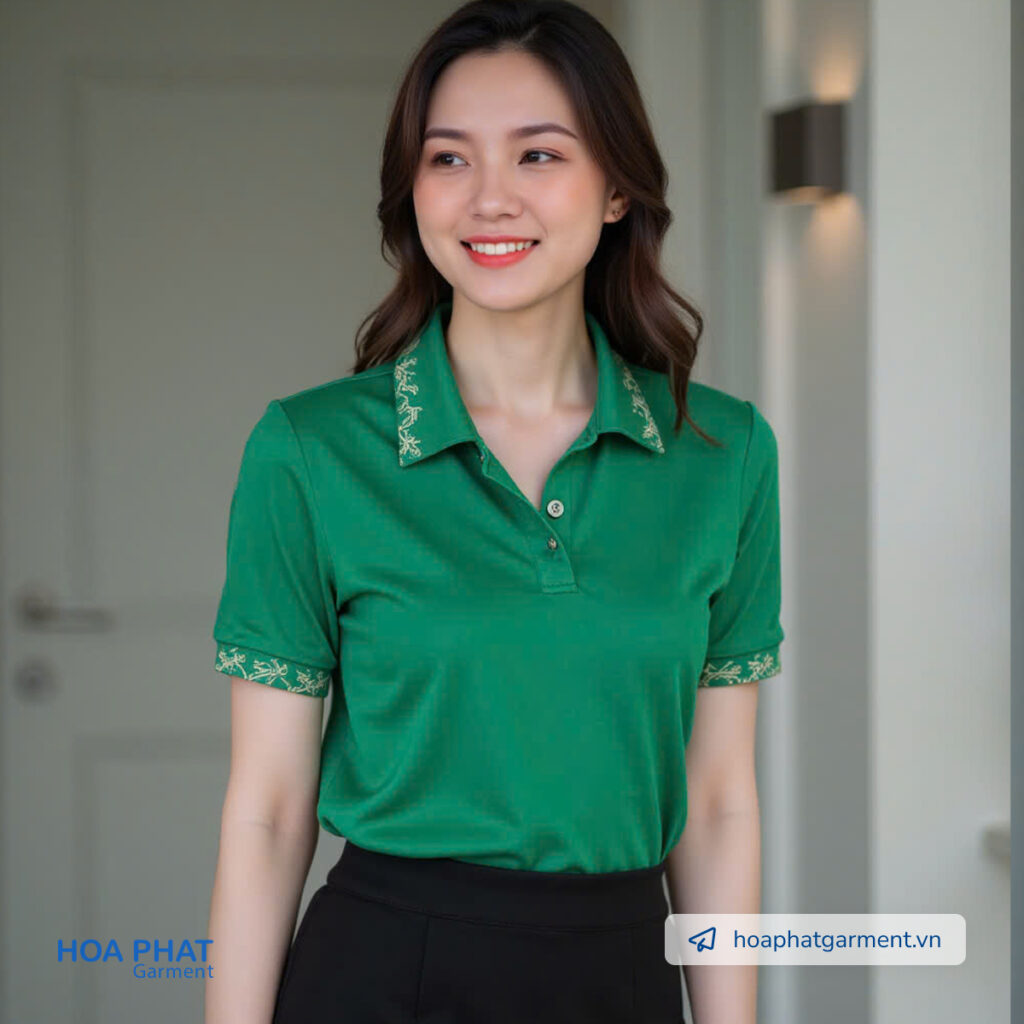 áo đồng phục màu xanh lá đẹp