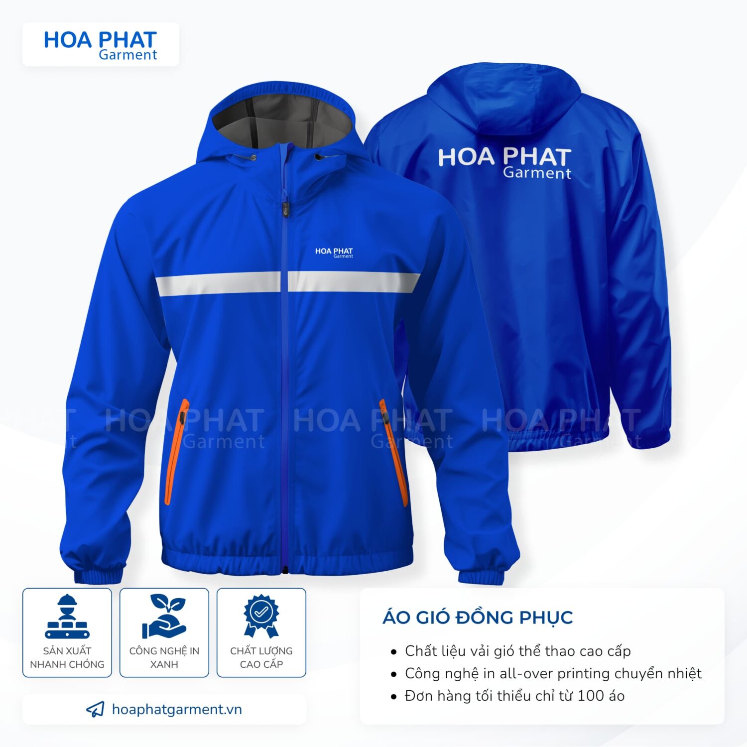 Mẫu áo khoác gió đồng phục doanh nghiệp - HP120