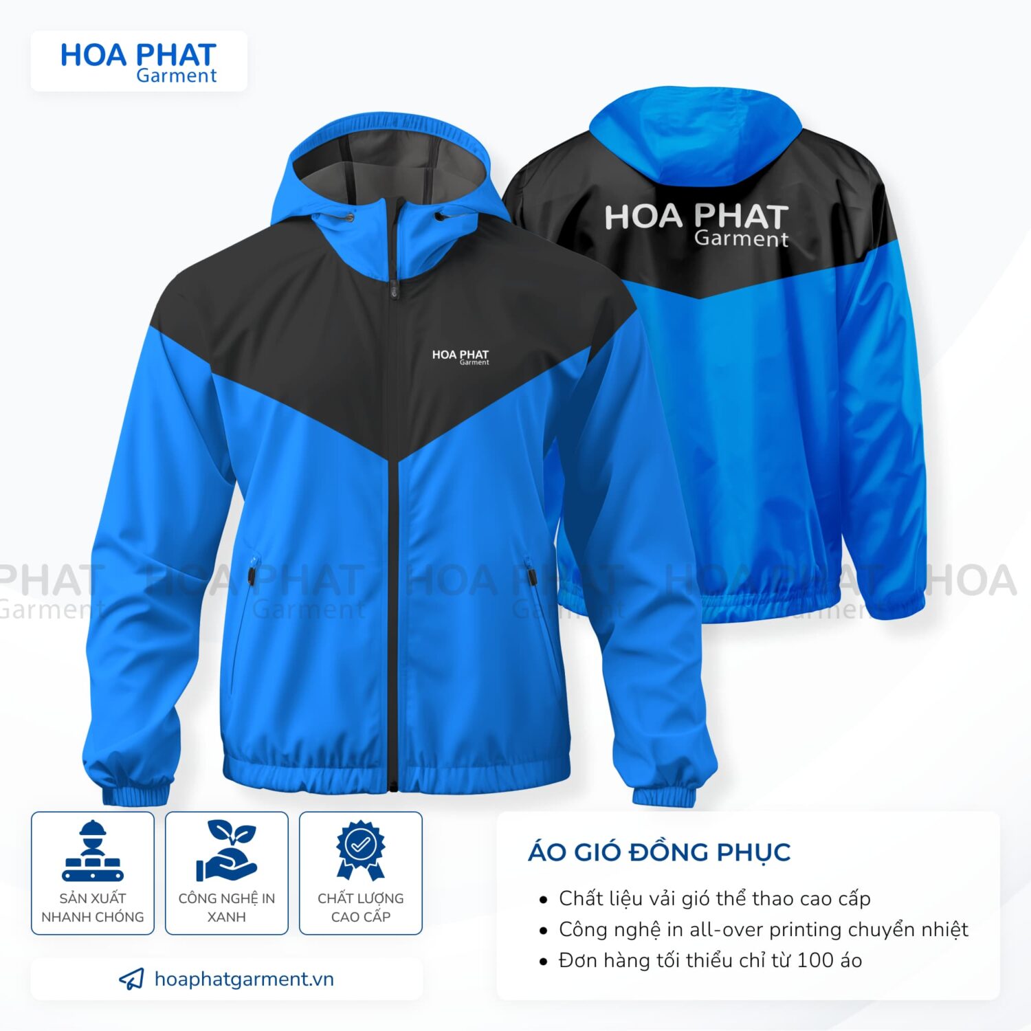 Mẫu áo khoác gió đồng phục doanh nghiệp - HP123