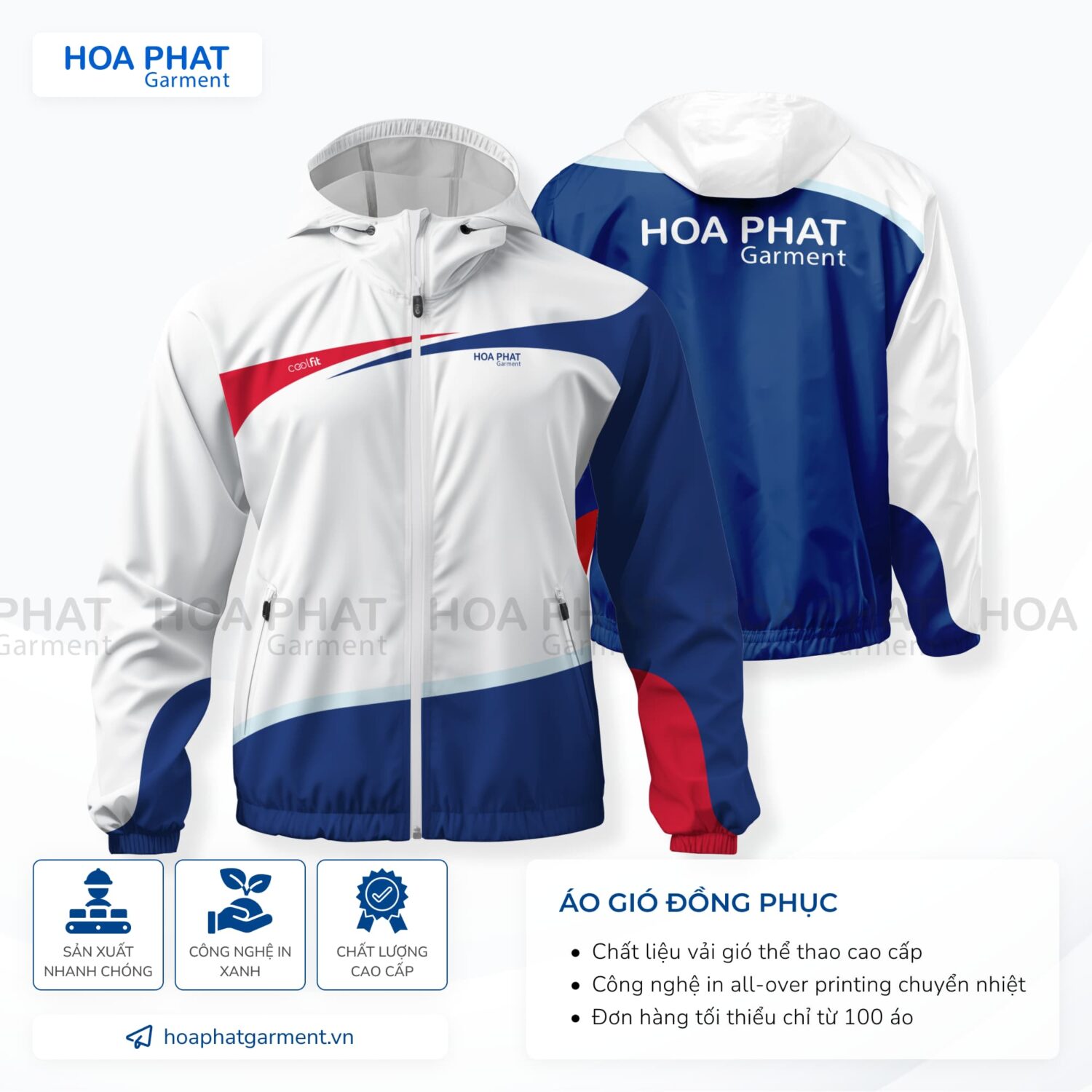 Mẫu áo khoác gió đồng phục doanh nghiệp - HP125
