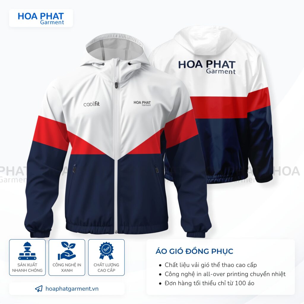 Giải pháp đồng phục doanh nghiệp – Đồng bộ hình ảnh, tối ưu vận hành 27 Mẫu áo khoác gió đồng phục doanh nghiệp - HP126