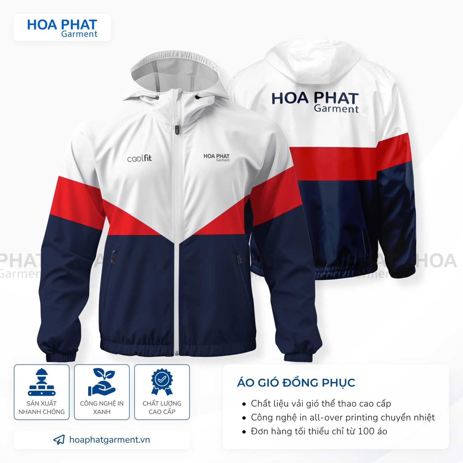 Mẫu áo khoác gió đồng phục doanh nghiệp - HP126