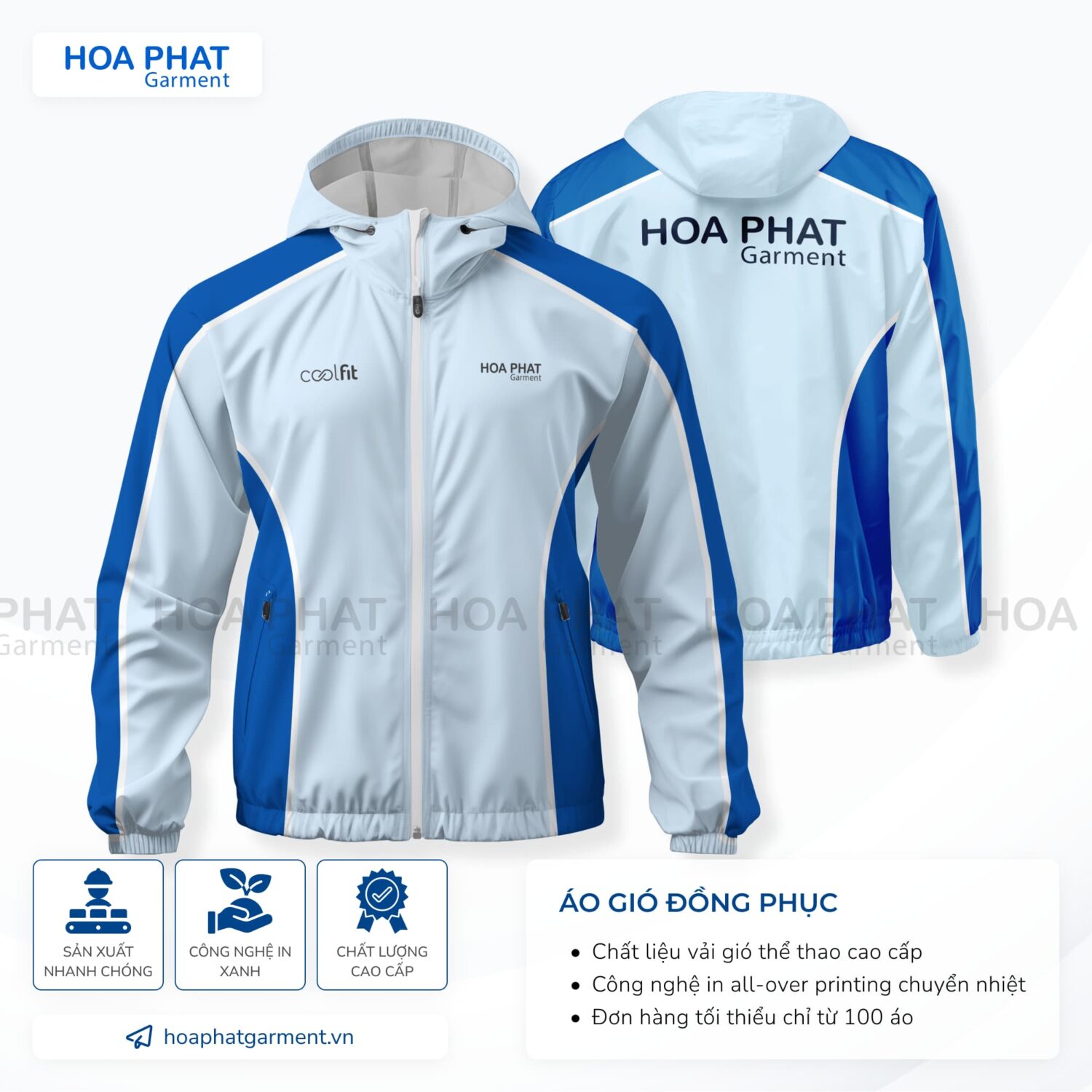 Mẫu áo khoác gió đồng phục doanh nghiệp - HP127