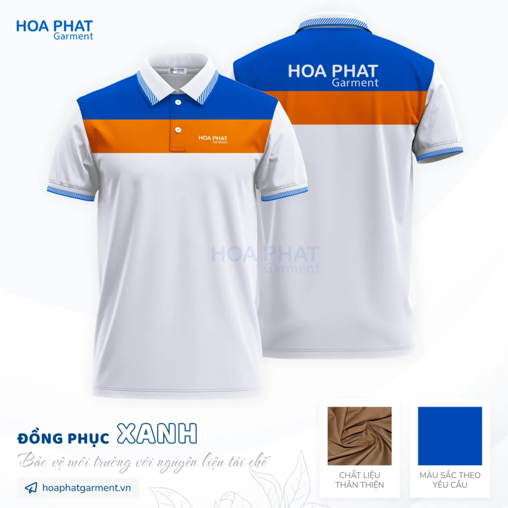 Xưởng may áo thun cổ trụ đồng phục cao cấp, giá tốt tại TP. HCM 23 mẫu áo thun cổ trụ trắng