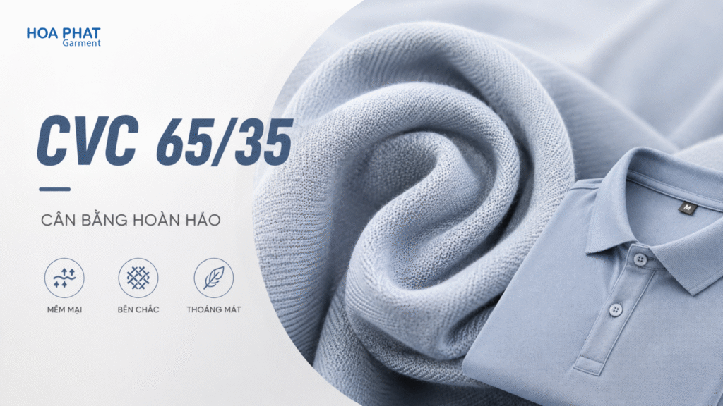 Cotton 100%, CVC, TC, PE – loại nào phù hợp để may áo thun đồng phục? 3 Vải CVC 65/35 dùng may áo thun đồng phục bền đẹp, ít nhăn, mặc thoải mái