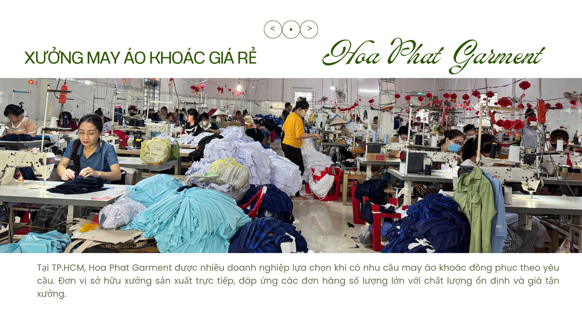 Xưởng may áo khoác giá rẻ theo yêu cầu- Chất lượng cao, giá tận xưởng 1 xưởng may áo khoác giá rẻ Hoa Phat Garment