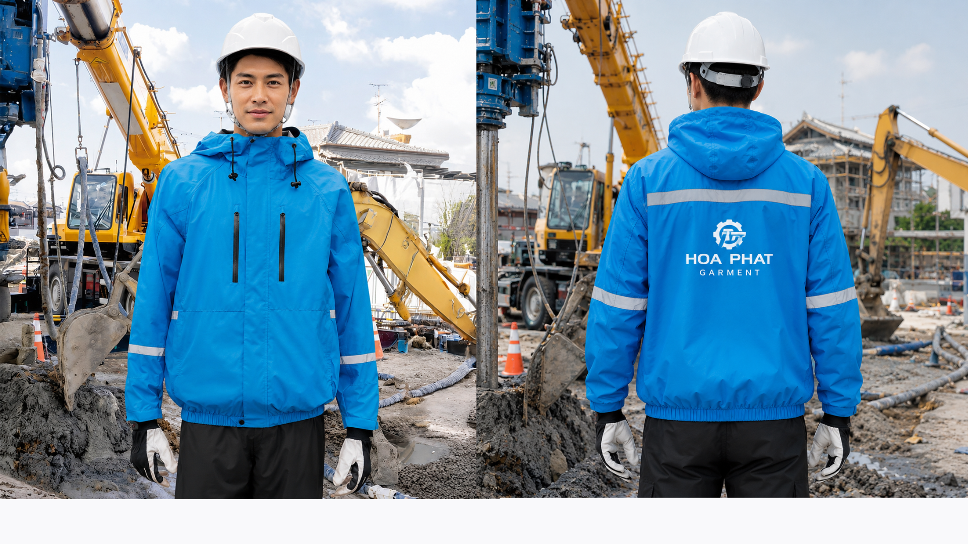 Áo khoác đồng phục công nhân theo yêu cầu- Gía tận xưởng 5 áo khoác đồng phục công nhân có mũ