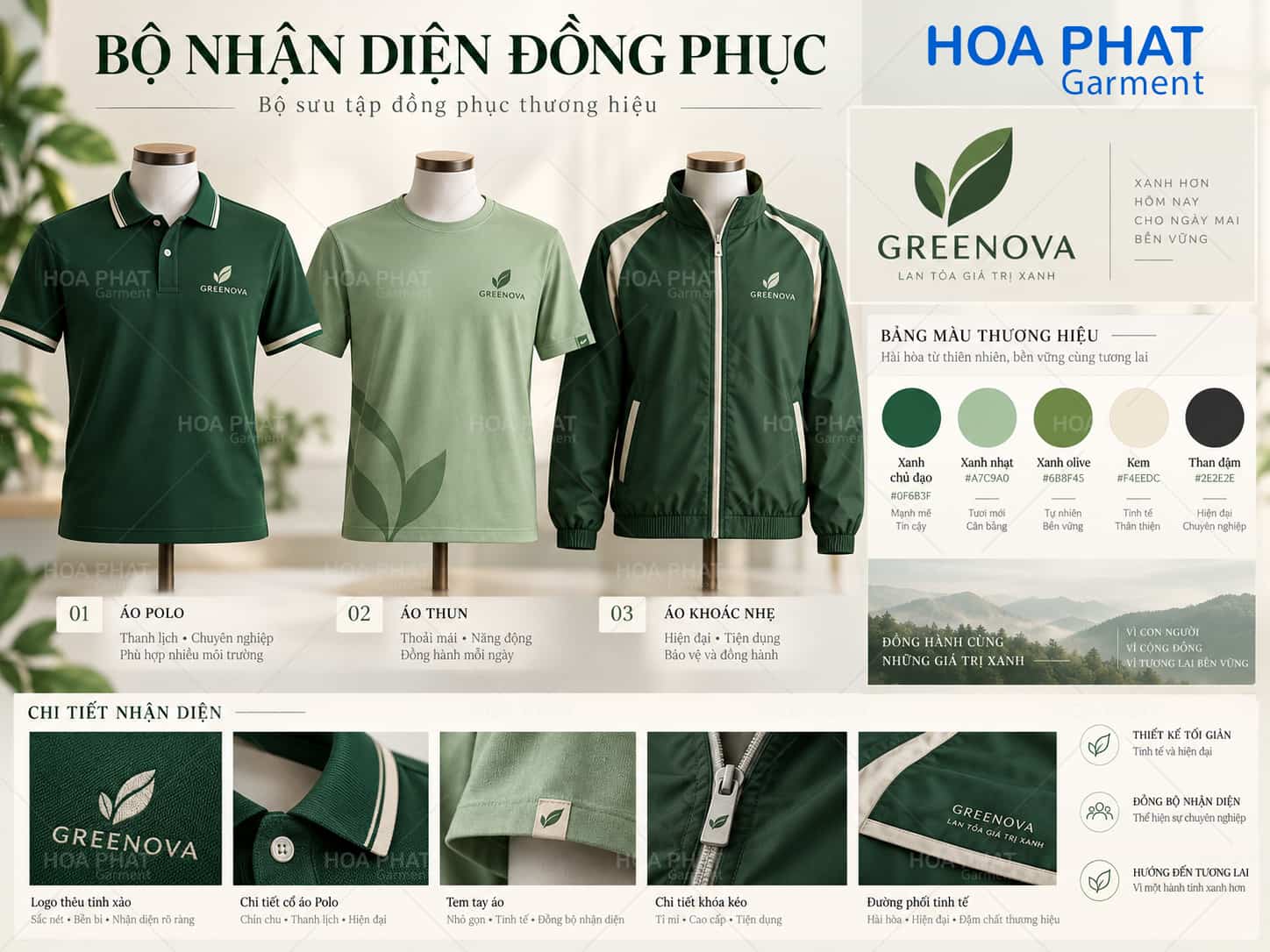 Giải pháp đồng phục chuỗi bán lẻ – Đồng bộ điểm bán, linh hoạt cung ứng 6 Bo Nhan Dien Dong Phuc GREENOVA