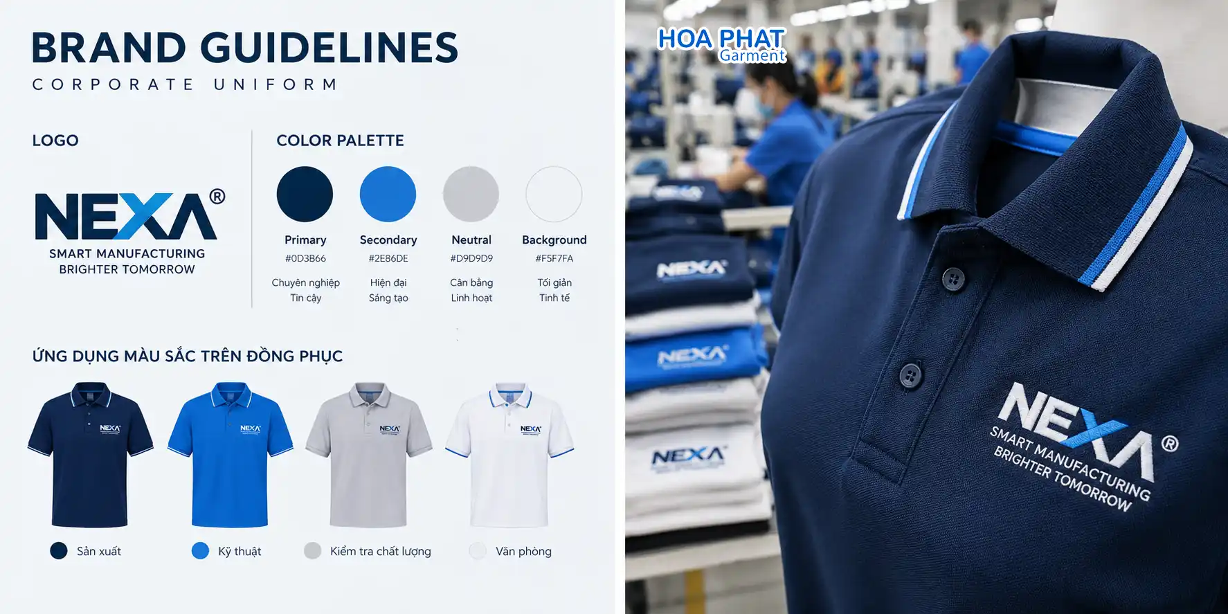 Giải pháp đồng phục doanh nghiệp FDI – Đồng bộ tiêu chuẩn, tối ưu cung ứng 2 Dong bo thuong hieu voi dong phuc