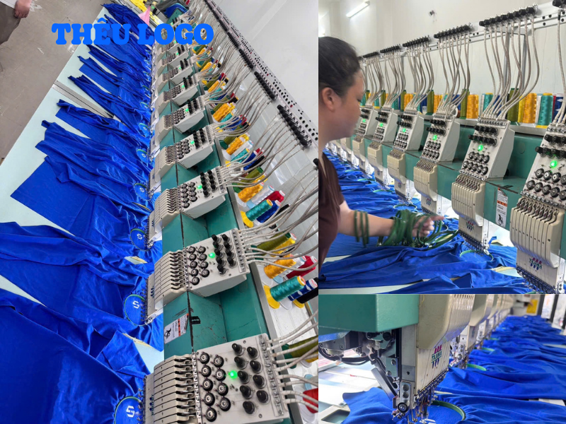 In logo lên áo khoác đồng phục nên chọn công nghệ in nào? 4 Thêu logo lên áo khoác đồng phục